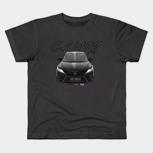 Toyota Camry V70 Black Kids T-Shirt by PjesusArt